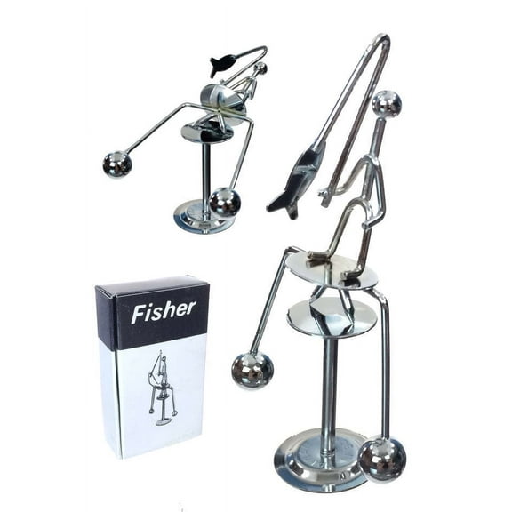Fisher Man Silver Balancing Mini Sculpture