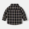 thumbnail image 5 of JUMEYU Toddler Button Down Shirt Boy's Flannel Plaid Shirt Long Sleeve Button Down Shirt Lapel Shacket Fall Fashion Jacket 1T 2T (Black,1-2 Years), 5 of 9