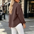 thumbnail image 5 of Women's Winter Cardigan Long-Sleeved Cardigan With Buttons Double Pockets And Collared Shirts Top Cozy Layered Top for Women Coffee 2XL, 5 of 5