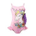 thumbnail image 4 of Bañador de una pieza para niña de 2 a 14 años, traje de baño de unicornio, arcoíris, sirena, moda de verano, 2023, 4 of 5
