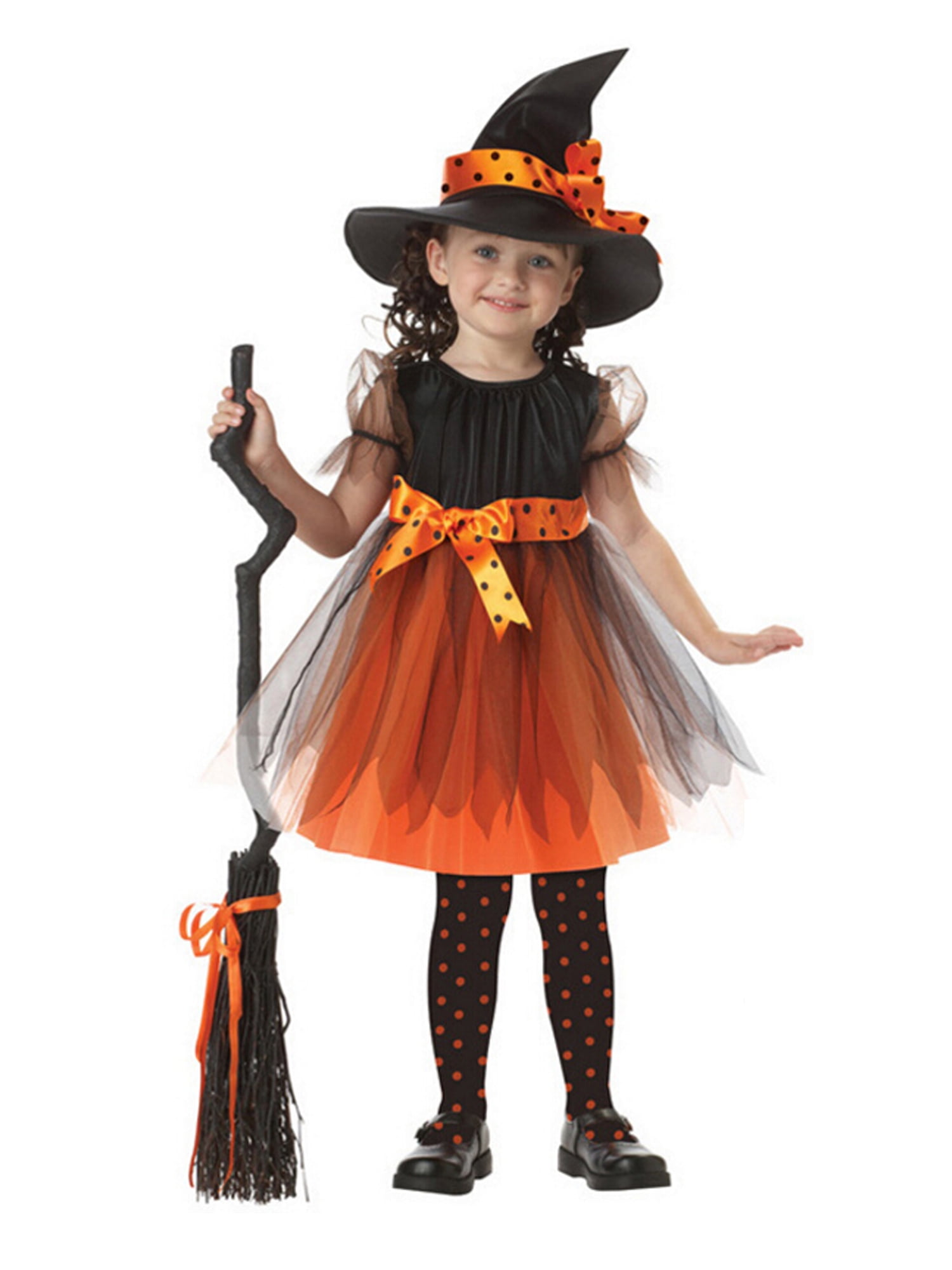 VIKINGGLORY Toddler Girl Halloween Fancy Dress Party Witch Costume + Hat Set