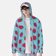 thumbnail image 2 of Fotbe Strawberries Chaqueta con Protección Solar UPF 50+ para Hombre y Mujer, Camisa con Capucha y Bolsillos-Small, 2 of 7