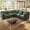 Green, variant on BedLuxury 105" Modular Sectional Sofa with Movable Ottoman, L-Shaped Deep Seat Cloud Couch for the Living Room, 3-Seat, Beige