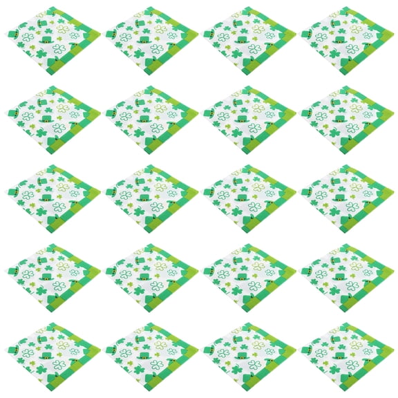 LOLIPPYY 20Pcs St Patricks Day Paper Napkins Multi Color Disposable Shamrock Napkins for Parties