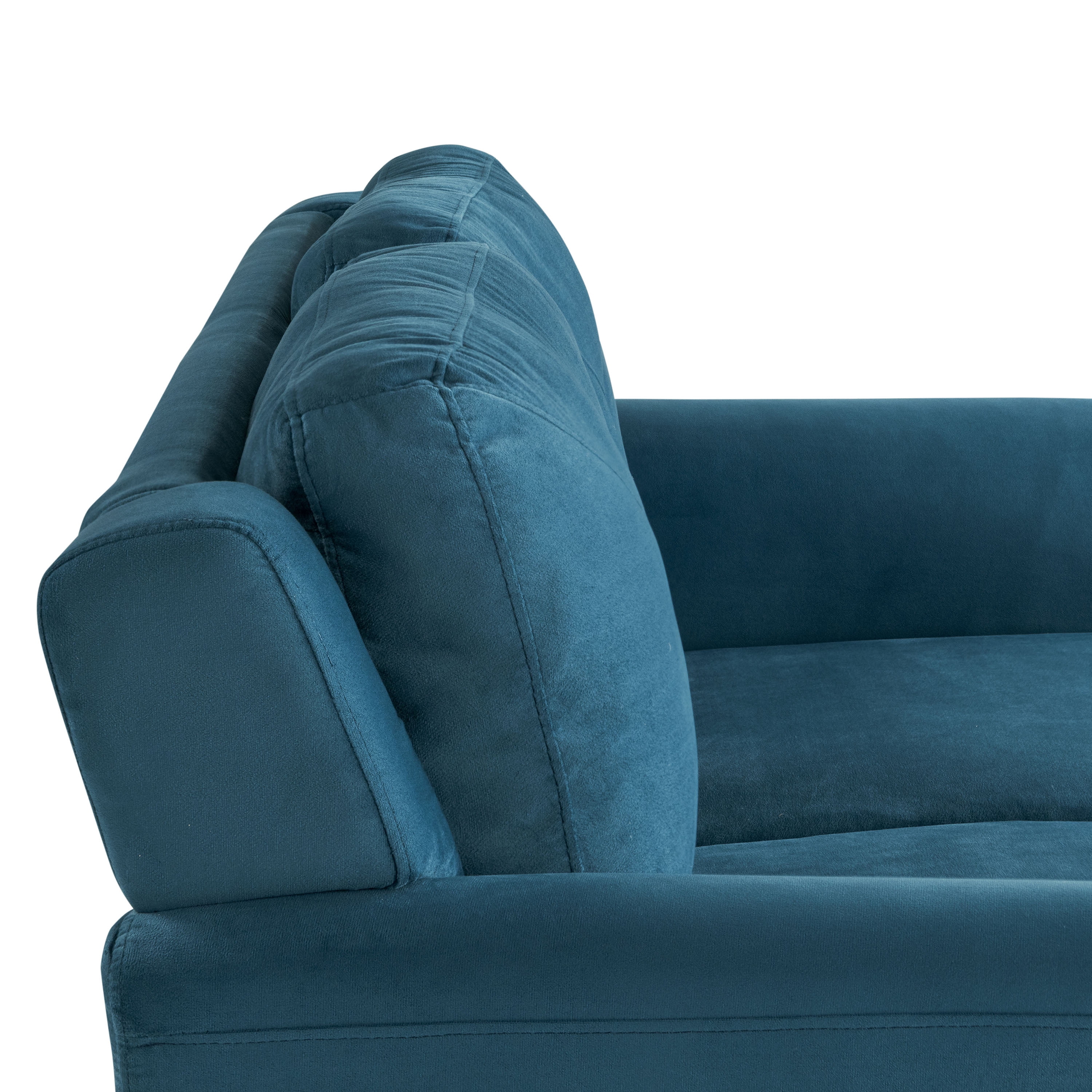 Lifestyle Solutions Taryn Loveseat with Curved Arms, Blue Fabric