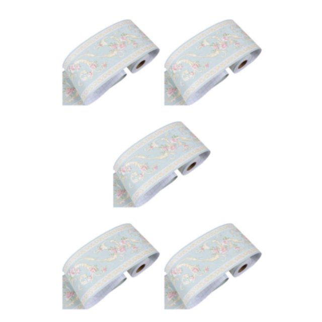 Thinsony PVC Wall Borders Sticker Instantly Change Look Of Any Room Personalized Home Style Creative light green floret 5Set