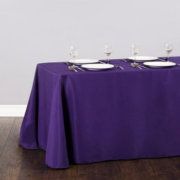 LinenTablecloth Rectangular Polyester Tablecloth, 90 x 132, Purple