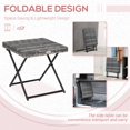 thumbnail image 3 of Grey Folding Rattan Coffee Table - Outdoor Patio Side Table with PE Wicker, 15.75"x15.75"x15.8" - Balcony, Porch, Poolside Furniture, 3 of 7