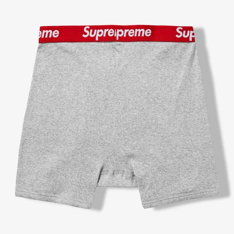 Supreme x Hanes Men's Boxer Briefs, Heather Grey (2 Pack) Supreme x Hanes Men's Boxer Briefs, Heather Grey (2 Pack)