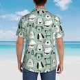 thumbnail image 6 of Balery Puppy Print Men's Hawaiian Shirts Short Sleeve Beach Shirt Relaxed Fit Vacation Button Down Shirts-, 6 of 9