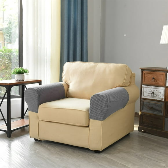 2 Pcs Housses d'Accoudoir Tissu Extensible Housses d'Accoudoir Canapé Fauteuil Housses de Meubles Cuir Housse de Canapé Long Coussin de Canapé Protecteur de Canapé pour Chien Housse de Canapé Épaisse Housse de Canapé