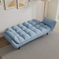 thumbnail image 3 of 57" Velvet Sofa with Soft Double Armrest Pillows, Pillows for Apartments, Bedrooms Small Spaces, 3 of 5