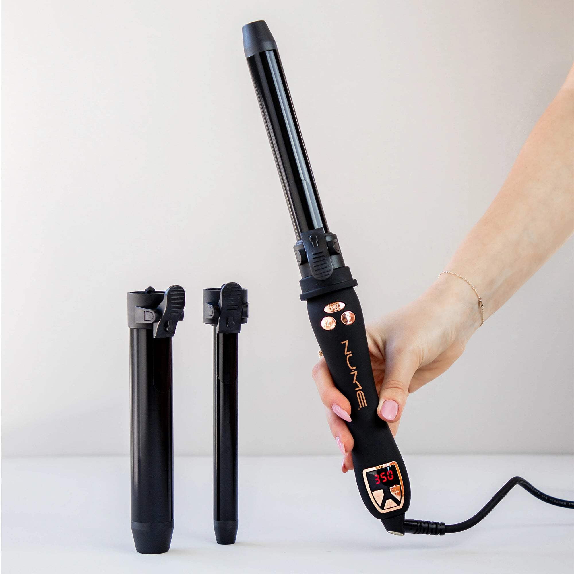 Automatic Curling Set – NuMe 3‑Barrel Rotating Curl Kit