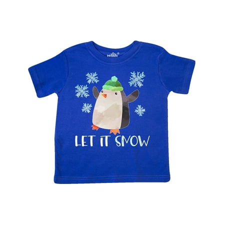 

Inktastic Let It Snow Cute Penguin in Green Hat with Snowflakes Gift Toddler Boy or Toddler Girl T-Shirt