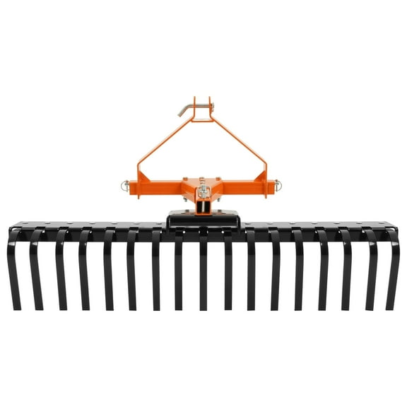 KUAFU 5 FT 3-Point Landscape Rake For Tractor Hookup Tow-Behind Garden Tool Grass Comb