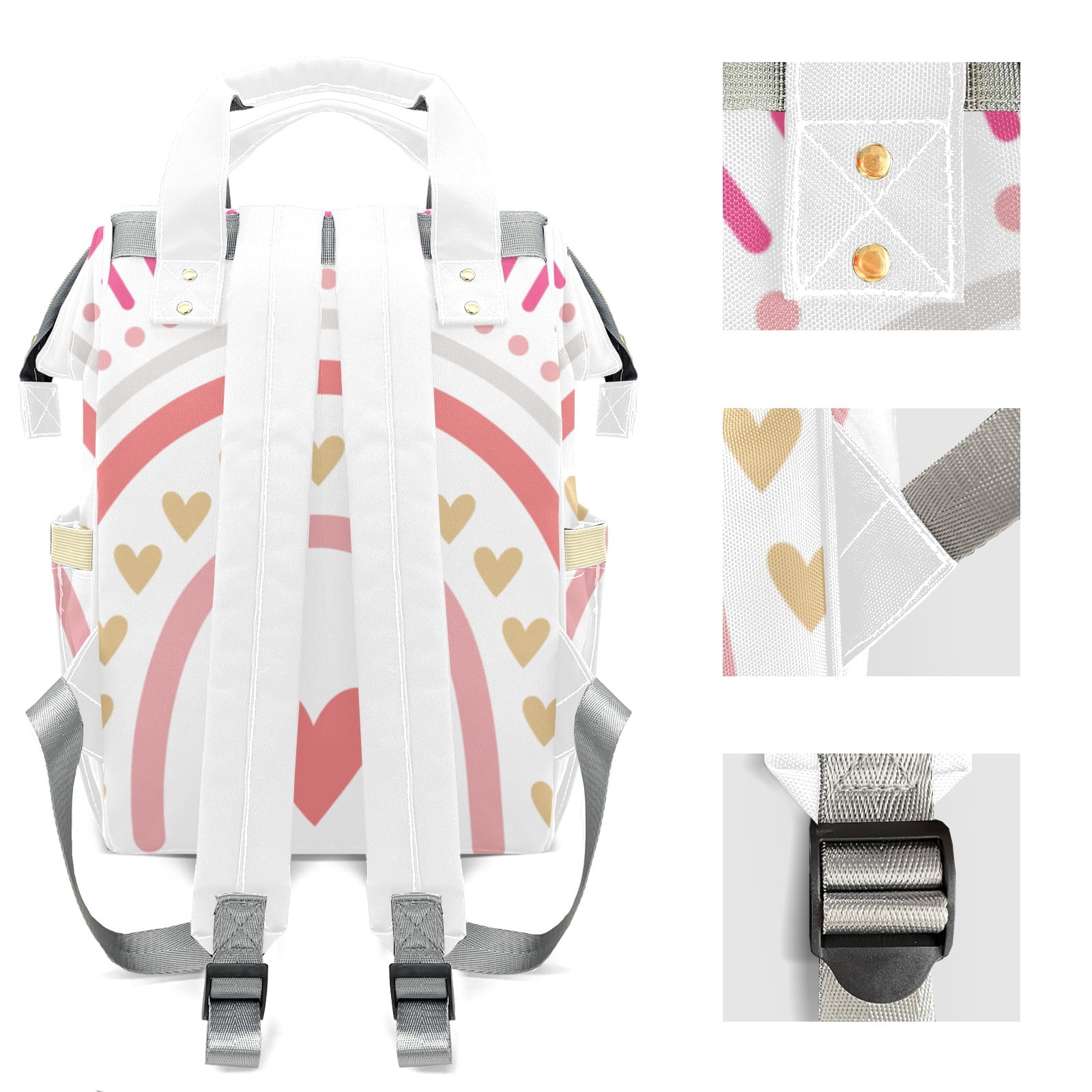 Rainbow Diaper Backpack – Large Capacity, Insulated Baby Bottle Pocket, Multifunctional Mommy Bag for Boys & Girls