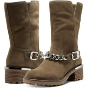 Vince Camuto Womens Keshilla Moto Boot Motorcycle 10 Sandy Brown