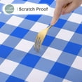 thumbnail image 5 of decorUhome Rectangle Tablecloth, Waterproof Vinyl Flannel Backed Table Cloth, Buffalo Wipeable Plastic Table Cover for Kitchen and Outdoor, Blue and White, 60" x 120", 5 of 9
