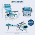 thumbnail image 2 of Riedhoff Folding Beach Chair 27 x 24 x 30", with Backpack Straps, Set of 2, Ocean Striped, Drawstring Style, 2 of 9