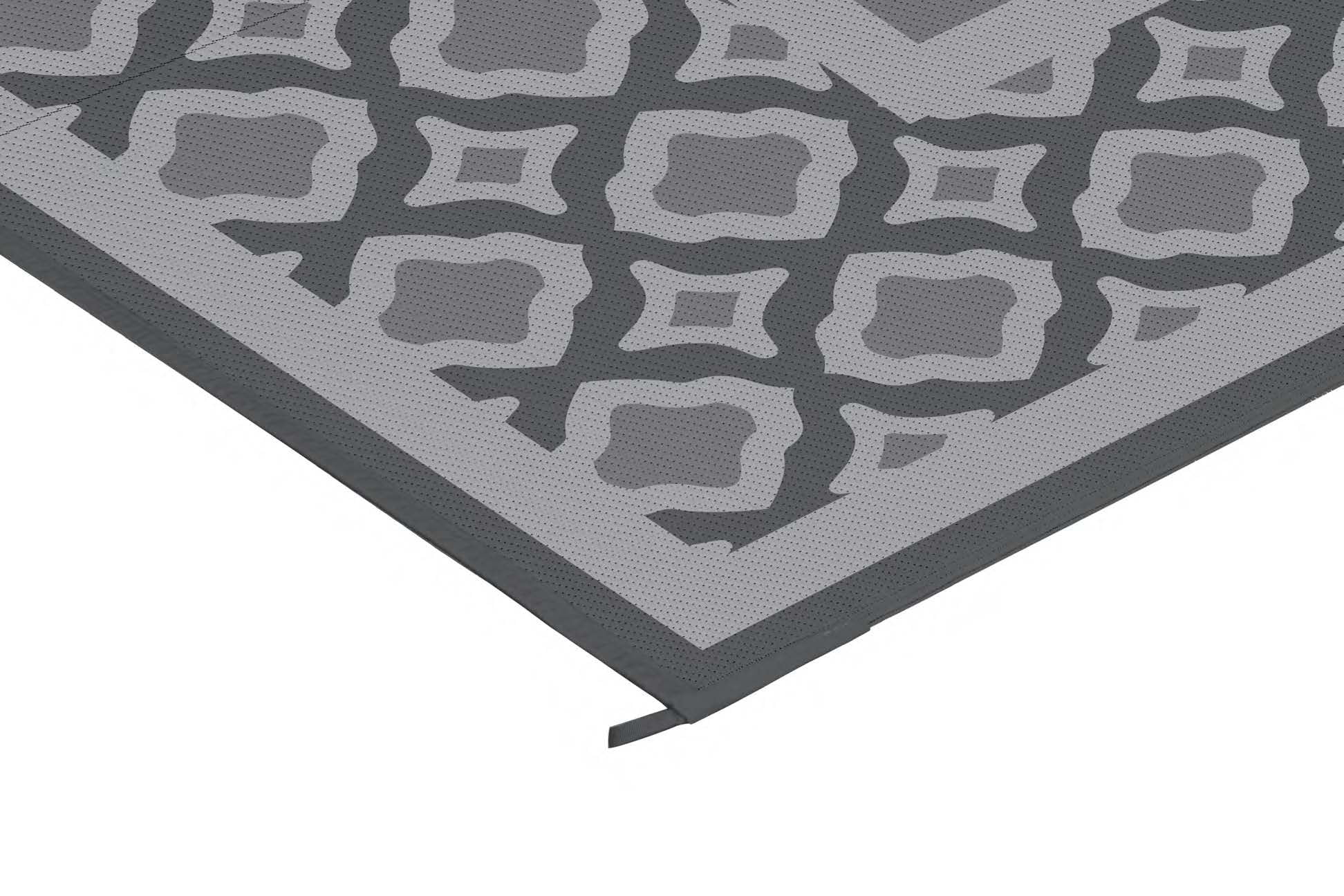 Auto Drive 6' x 9' Linked Geo Gray Reversible RV Outdoor Patio Mat, 100% Polypropylene