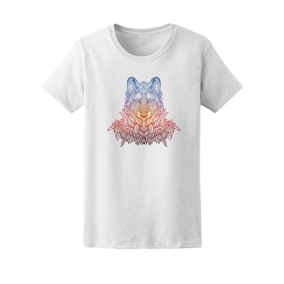 Watercolor Tribal Ethnic Wolf Tee Women's -Image by Shutterstock