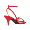 thumbnail image 3 of Womens Ankle Strap Sandal Heels Low Kitten Heel Square Toe Strappy Heeled Sandals, 3 of 4