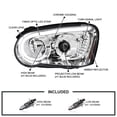 thumbnail image 3 of Spec-D Tuning Chrome Projector Headlights w/ LED Light Bar Compatible with 2004-2005 Subaru Impreza RS/ WRX/ Outback/ STI, Left + Right Pair Headlamps Assembly, 3 of 5