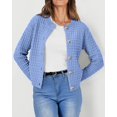 thumbnail image 3 of Suéter PRETTYGARDEN Cardigan de Punto para Mujer Azul Claro Talle Grande, 3 of 6