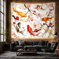 thumbnail image 6 of Koi Fish and Cherry Blossoms Floating in Watercolor Swirls, Serene Japanese Inspired for Nature Lovers, Asian Art Decor, Housewarming Gift, Tapestry Wall Hanging for Bedroom and Living Room, 6 of 7