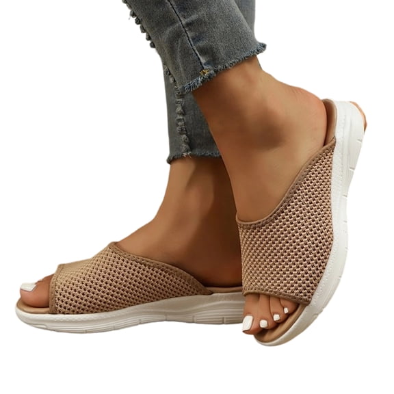 Willtoo Women's Orthopedic Sandals Wide Width Wedge Casual Summer Sandals Flats Comfortable Orthopedic Slipper