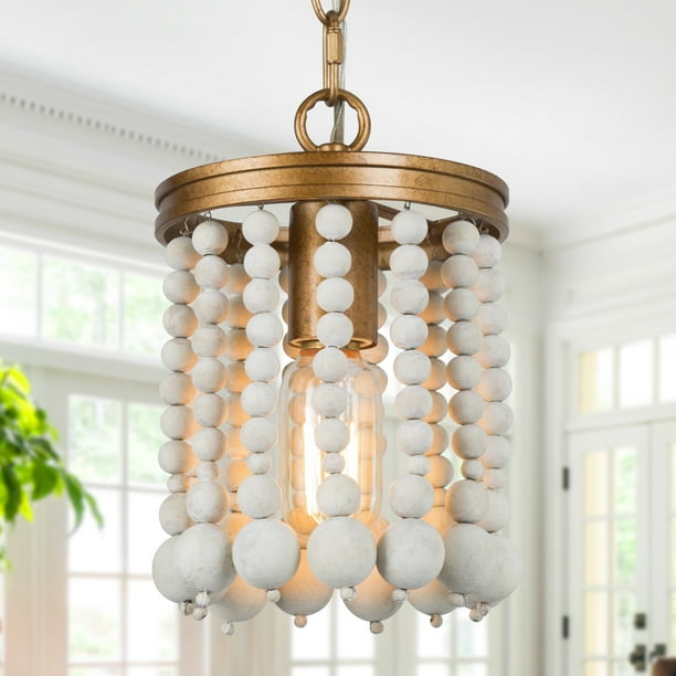 Lnc Kitchen Pendant Lighting With White Wood Beads Small 6 X9 Com Lnc Kitchen Pendant Lighting With White, White Wood Small Chandelier