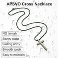 thumbnail image 4 of APSVO Black Cross Necklaces for Men Boys Stainless Steel Cross Pendant Chain Catholic Religious Christian Birthday Valentines Day Jewelry Gifts Teen Him Boyfriend Son Dad Adults Male Kids Age Ideas, 4 of 6
