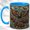 Blue, variant on Bronze Bat Coffee Mug, Vintage Gothic Mug, Ceramic 11 oz