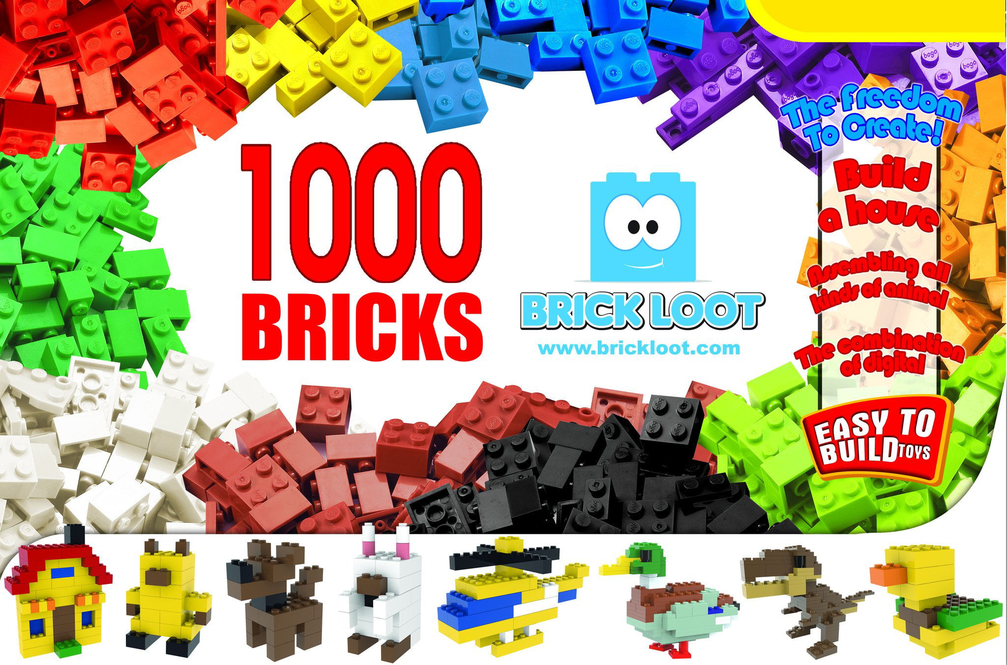 1000 Pieces LEGO Bricks Blocks Bulk Lego Lot DIY Compatible all brand Bricks