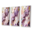 thumbnail image 3 of Designart "Purple Abstractions Gold and Purple" Abstract Shapes Framed Wall Art Set Of 3 - Gold Transitional Frame Gallery Wall Set For Home Decor, 3 of 6