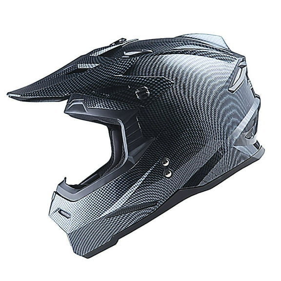 1Storm Adult Motocross Helmet BMX MX ATV Dirt Bike Helmet Racing Style HF801; Carbon Fiber Black
