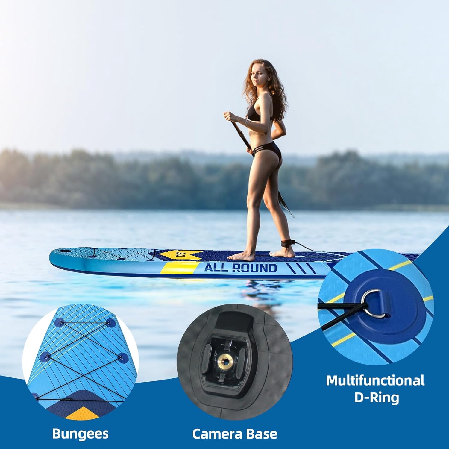 Inflatable Stand Up Paddle Boards, with SUP Paddle Board Accessories, Wide Stable Design, Non-Slip Comfort Deck for Youth & Adults