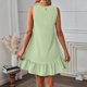 thumbnail image 5 of TaTaai Women's Lightweight Slip Mini Dress Solid Color Round Neck Sleeveless Casual Polyester Summer Dress Gift, 5 of 7