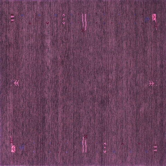 Ahgly Company Indoor Square Abstract Purple Contemporary Area Rugs, 6' Square