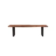 thumbnail image 5 of Taran Designs Harper 66" Live Edge Solid Wood Dining Bench in Brown/Black, 5 of 5