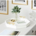 thumbnail image 6 of Kate and Laurel Lipton Decorative Modern Octagon Tray, 18 x 18, White and Gold, Chic Serving Tray for Storage, Organization, and Display, 6 of 7