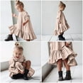 thumbnail image 5 of Liyamei Kids Little Girls Daily Dress Autumn Long Sleeve Solid Irregular Princess Dress Ruffle Casual Party Dresses Outfits Clothes Girls Dresses 7-8 Years, 5 of 5