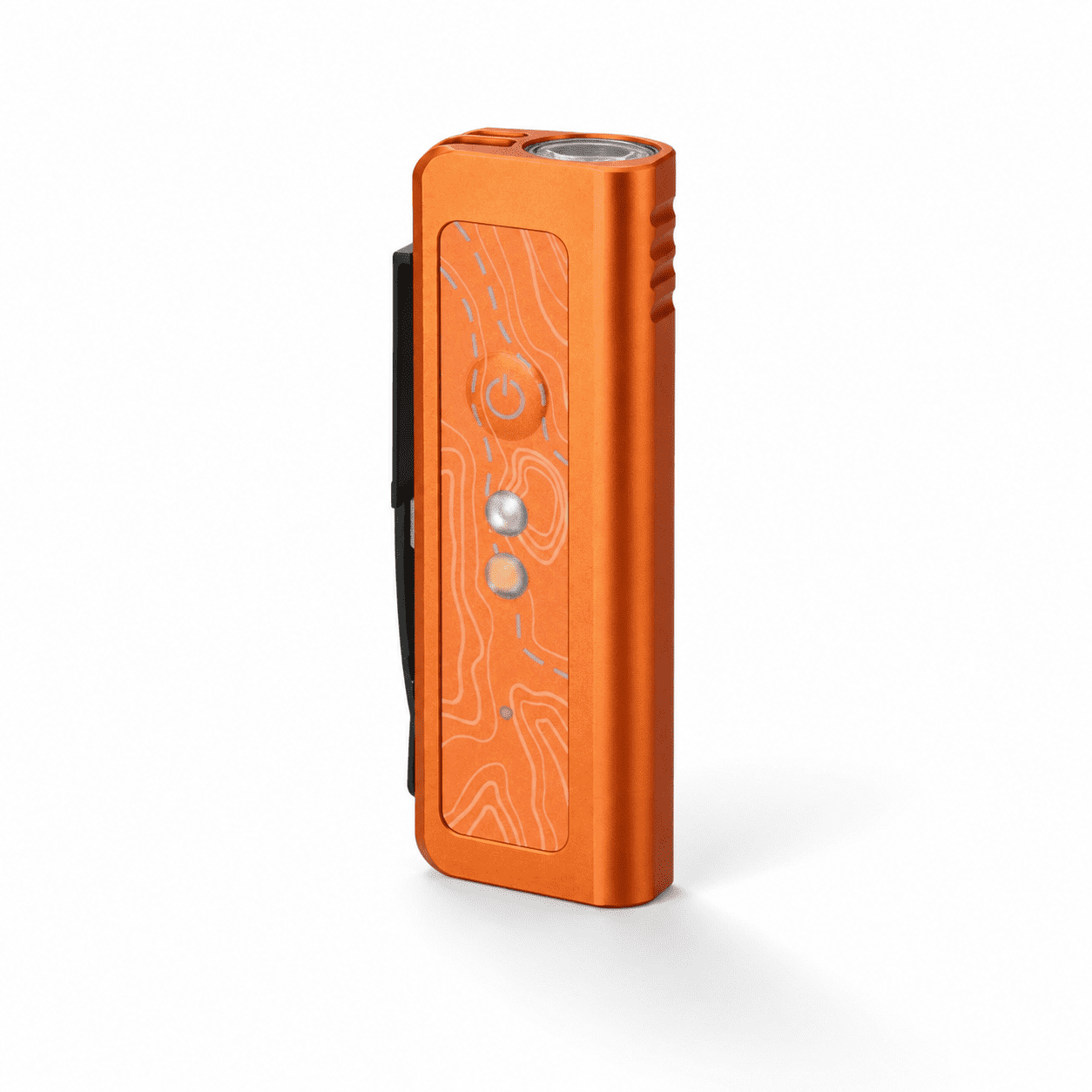Orange Compact Multitool with Flashlight Magnetic Bit Driver and USB-C Rechargeable Light Modes