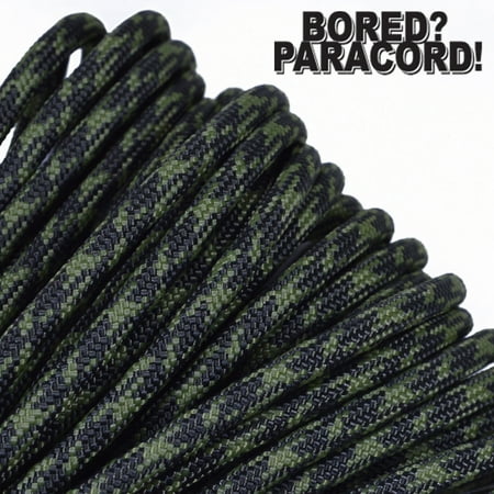 

Bored Paracord Brand 550 lb Type III Paracord - Olive Drab & Moss Camo 10 Feet