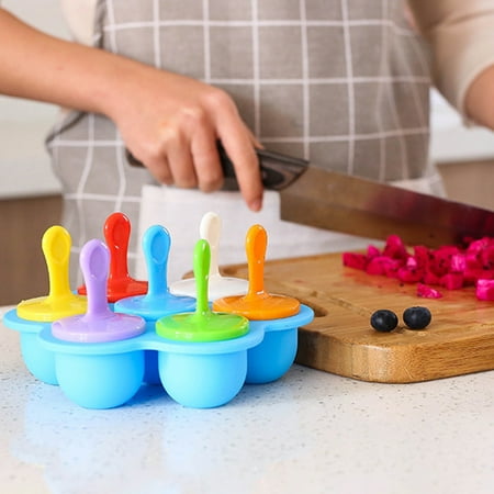 

Cherryhome 7 Cavity Reusable Baby Food Supplement Storage Box Ice Cream Pop DIY Maker Mold