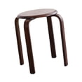 thumbnail image 3 of Fancyes Solid Wood Round Stool, Dining Table Stool, Portable Dressing Table Stool, Simple Stacking Stool, Wooden Stool for Living Room Decoration Walnut, 3 of 8
