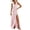 Pink, variant on Women's Striped Linen Blend Side Split Collar Slip Maxi Dress, Loose V Neck Sleeveless Casual Dress Purple, 2XL
