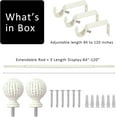 thumbnail image 5 of eTeckram 5/8" Single Curtain Rod with Balle Finials,Weathered White,84‘’-120‘’, 5 of 6