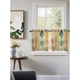 thumbnail image 3 of Orange Teal Red Tier Curtains 24 Inch Length,Sheer Curtains for Bedroom Living Room Window Boho Ethnic Abstract Splashing Art Rod Pocket Drapes Kitchen Curtains Small Half Window 27.5"x24" 2 Panels, 3 of 7
