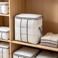 thumbnail image 5 of Dreisshy 54 Qt Blanket Storage Bins with Lids Breathable, Moving Bags with Carrying Handles for Sheets Blankets Bedding Pillows, Clothes, B, 5 of 6